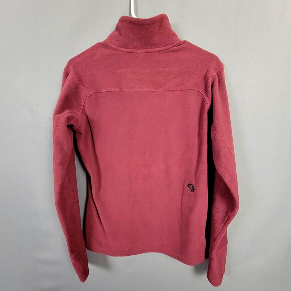 Burgundy Mountain Hardwear Fleece Quarter Zip Pullover Medium Outdoor Layer - Picture 2 of 8